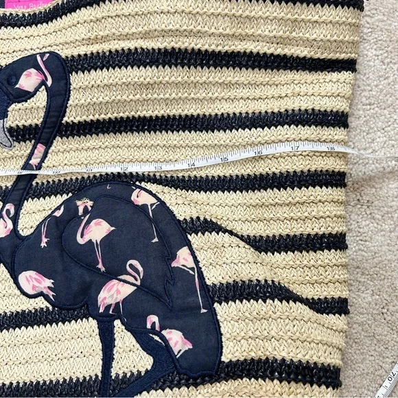 Vera Bradley Flamingo Applique Straw Beach Shoulder Tote Bag - Picture 11 of 16